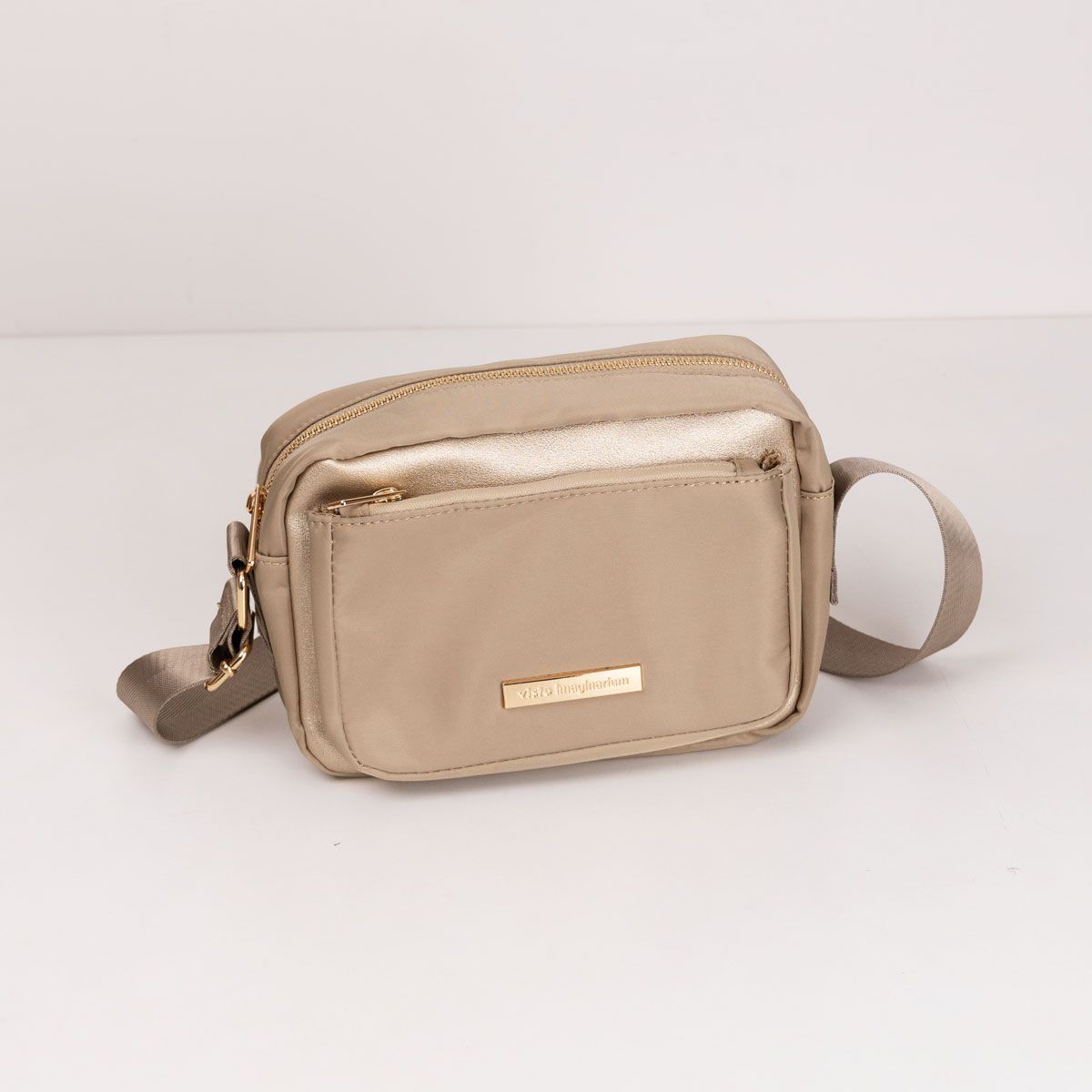 Bolsa Crossbody Box Clara Com Pu Dourado