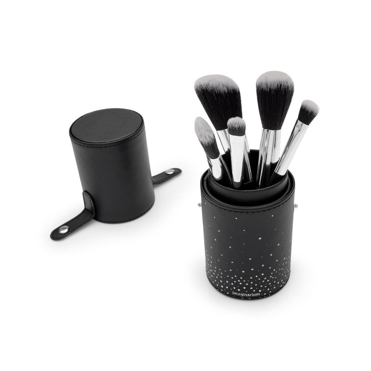 Kit de Pinceis Basico Preto e Prata