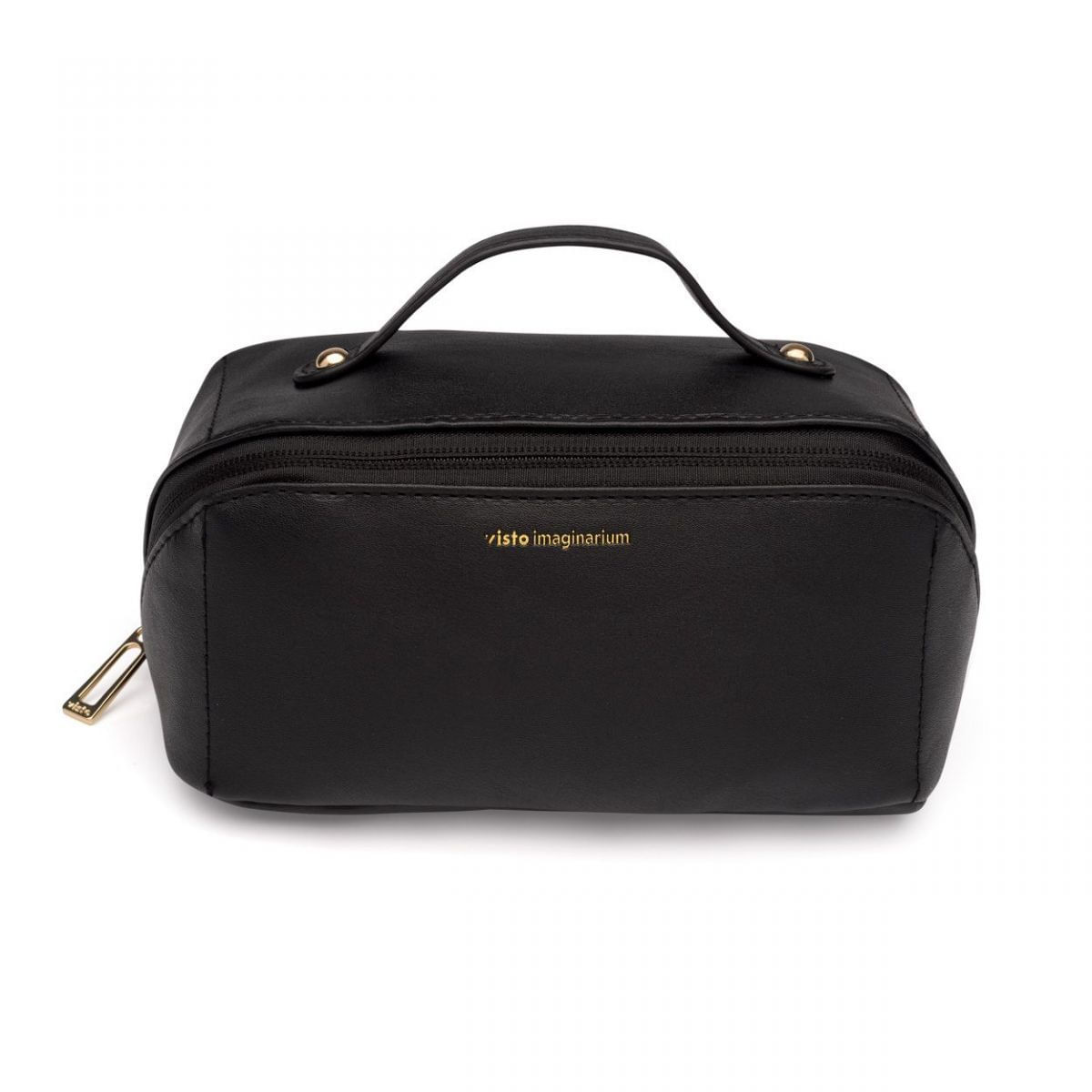 Necessaire Angle Preta Com Dourado
