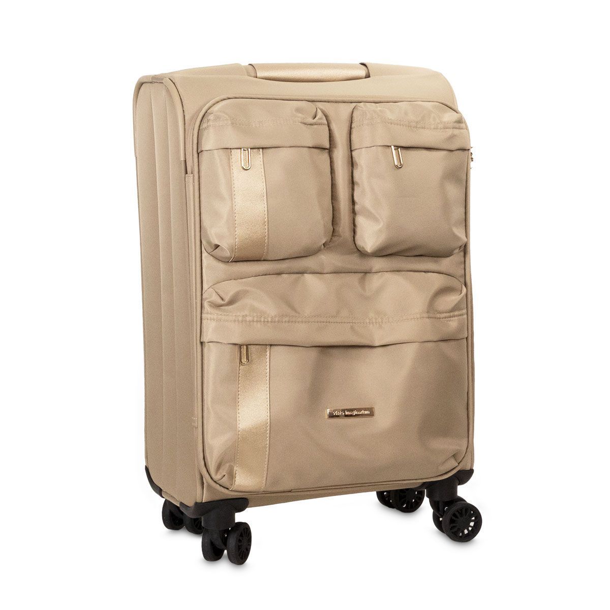 Mala De Viagem Bolsos Clara e Dourada