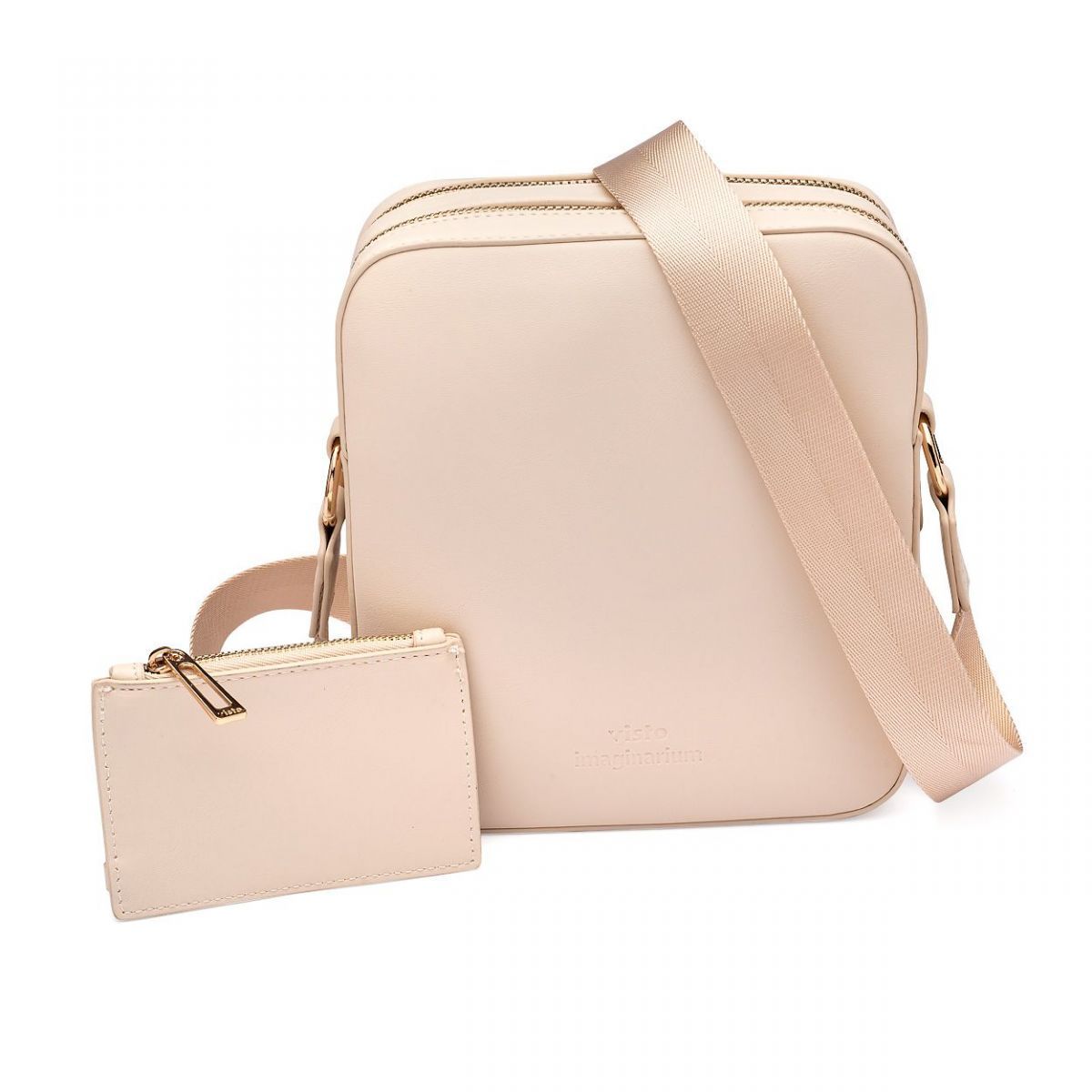 Bolsa Box Creme Detalhes Dourado
