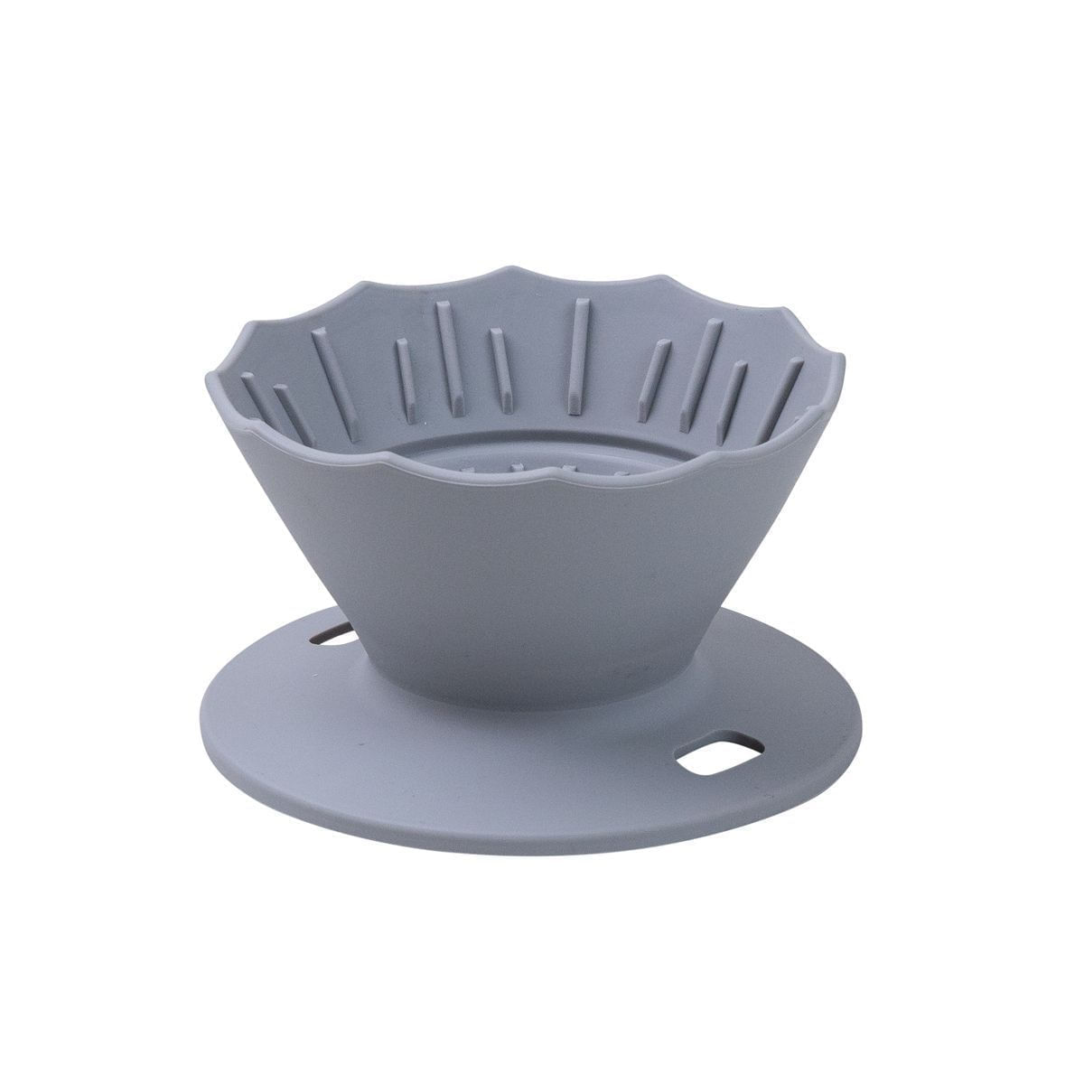Coador de Silicone para Café Cinza