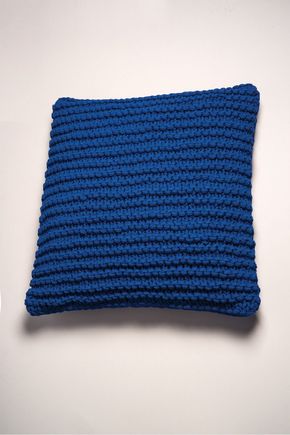 Capa-de-almofada-de-trico-azul