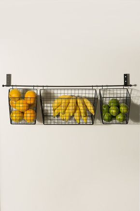 Fruteira-parede-metal-preta