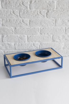 Comedor-pet-metal-azul