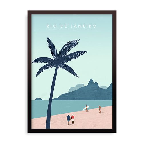 Quadro Rio de Janeiro - 31,7 x 44 cm - Preto