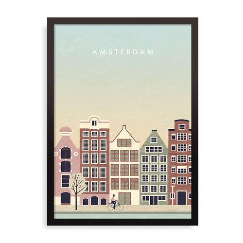 Quadro Amsterdam - 31,7 x 44 cm - Preto