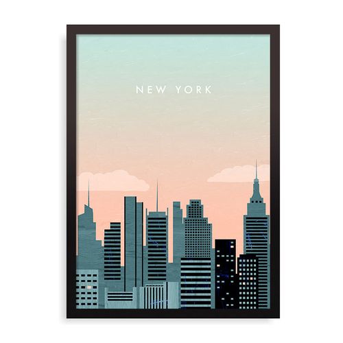 Quadro New York - 31,7 x 44 cm - Preto