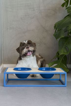 Comedouro-Pet-Metal-Azul