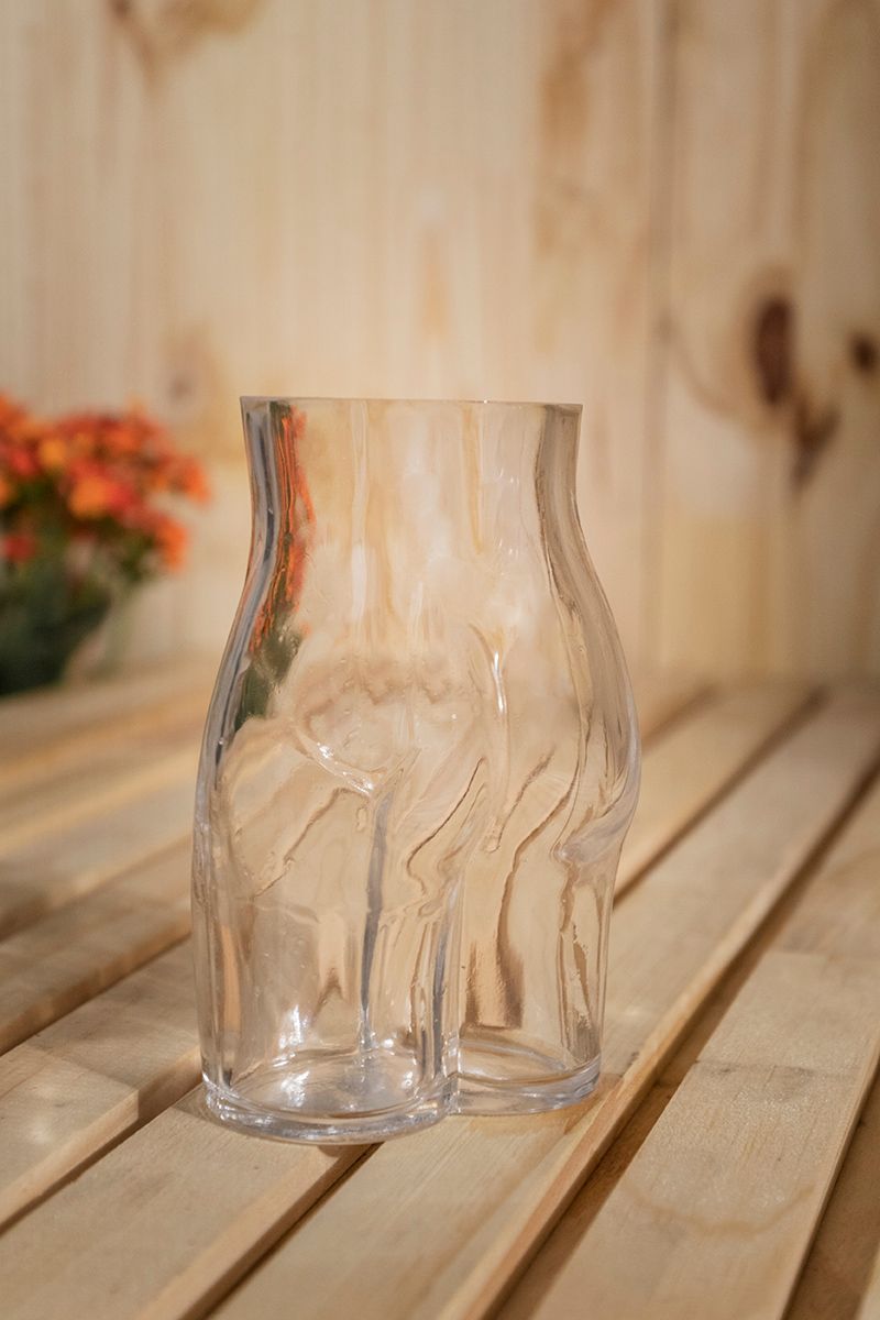 Vaso de vidro corpo transparente