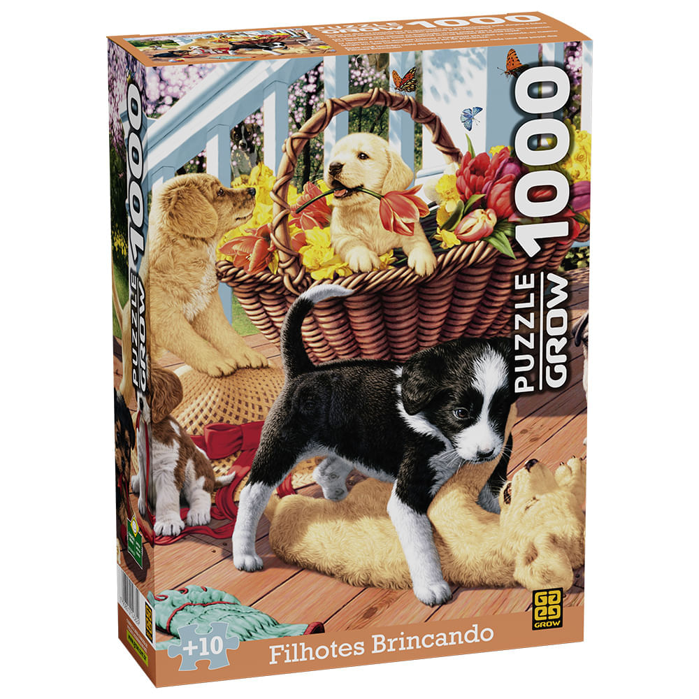 Puzzle 1000 peças Filhotes Brincando