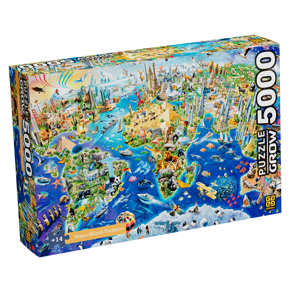 Puzzle 5000 peças Mapa-Múndi Turístico