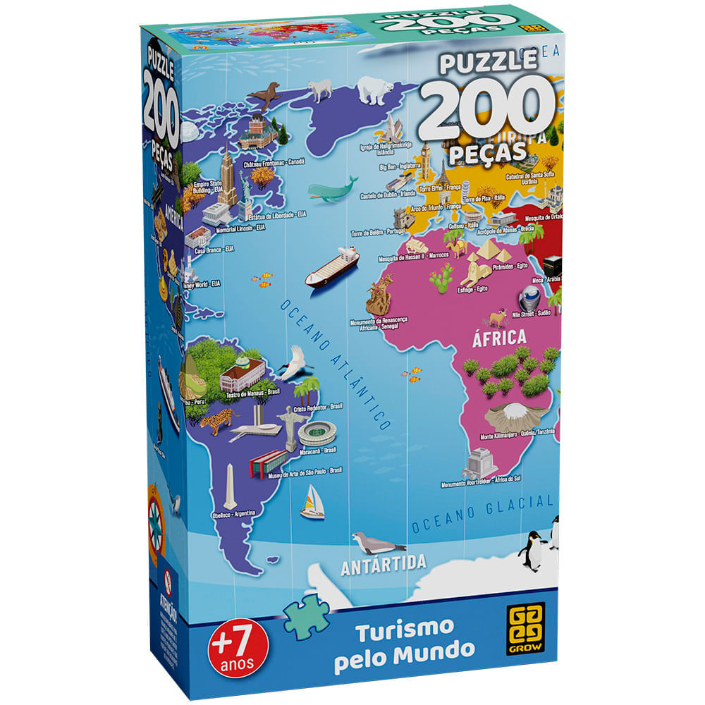 Quebra-cabeça 200 peças Turismo pelo Mundo