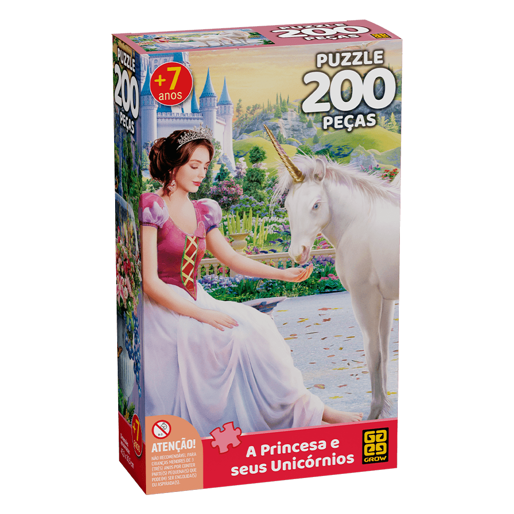Quebra-cabeça 200 peças A Princesa e seus Unicórnios