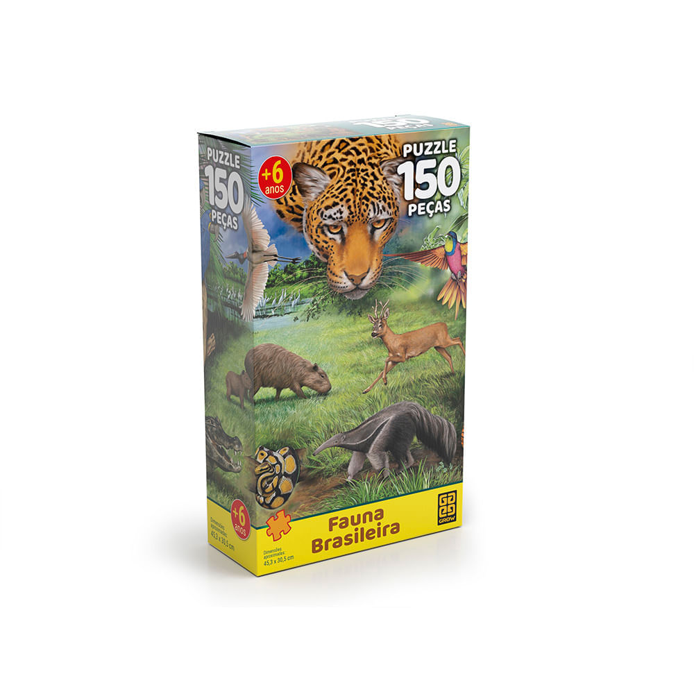 Quebra-cabeça 150 peças Fauna Brasileira