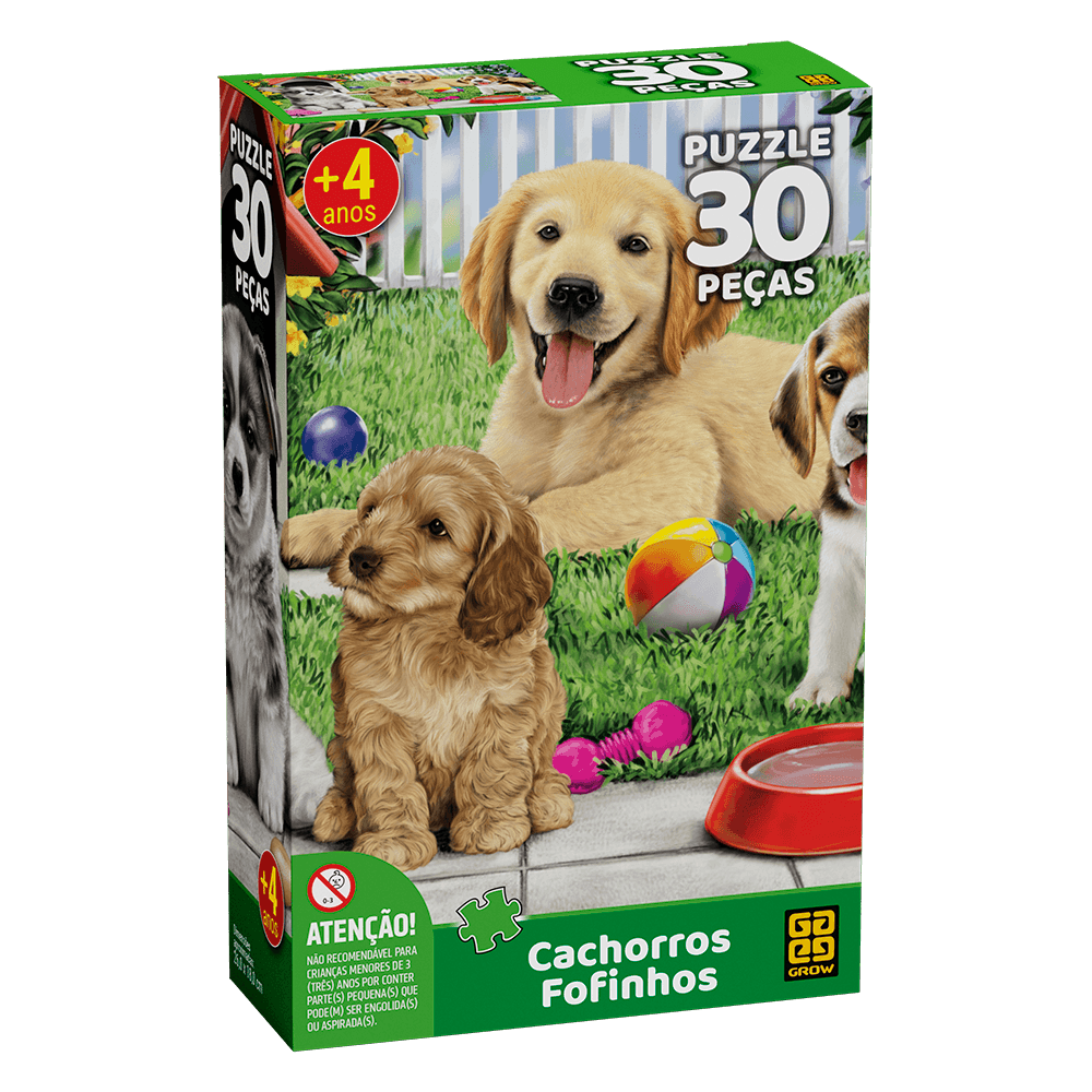 Quebra-cabeça 30 peças Cachorros Fofinhos